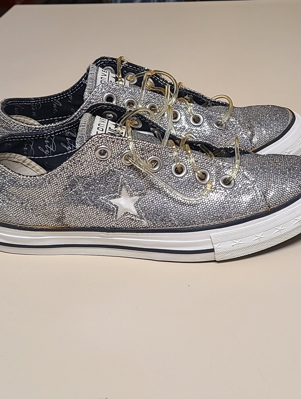 Converse One Star a Glitter slip on casual sneakers size 8 - Picture 7 of 10